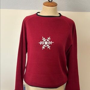 Woolrich cotton ramie crewneck snowflake sweater
